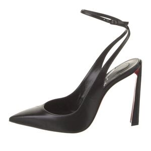 Christian Louboutin Condora Black Leather Pointed Slingback pumps heels